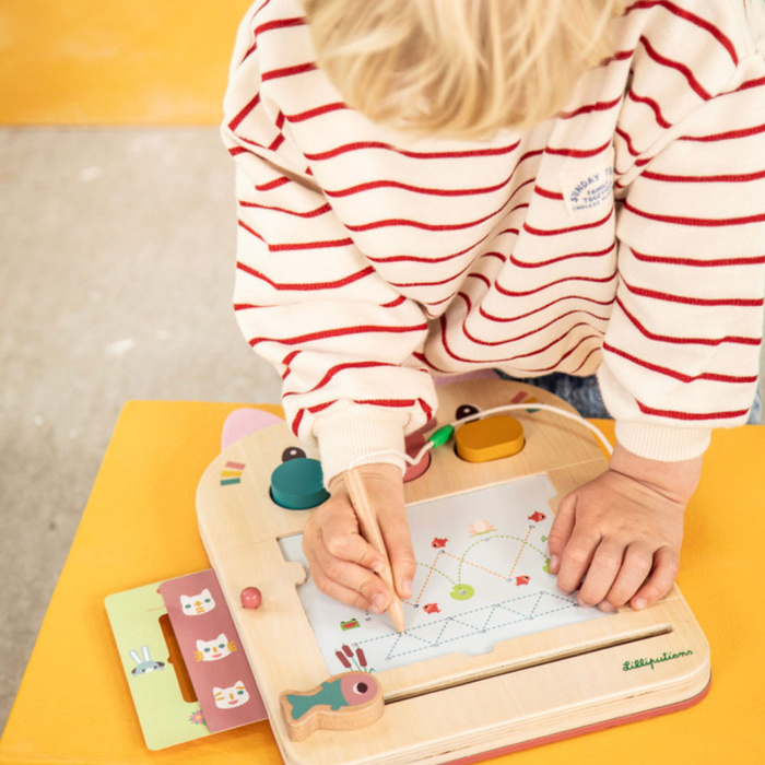 Znikopis Kotka Jeanne Lilliputiens 83650 drewniana sensoryczna Tablica do kreatywnej zabawy