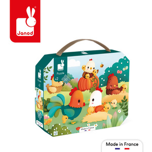 Puzzle w walizce Witajcie na farmie kurki na łące 20 elementów J03320 Janod