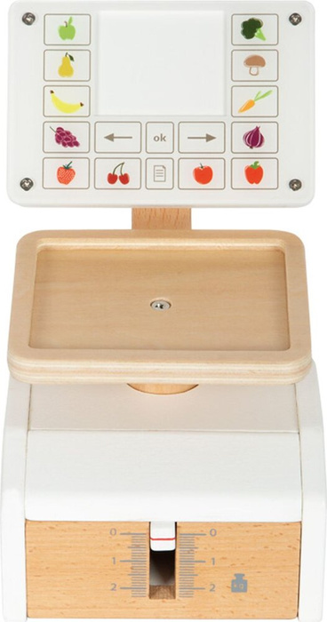 Drewniana waga sklepowa kuchenna dla dzieci Fresh Small Foot 12418 zabawa w kuchnię sklep