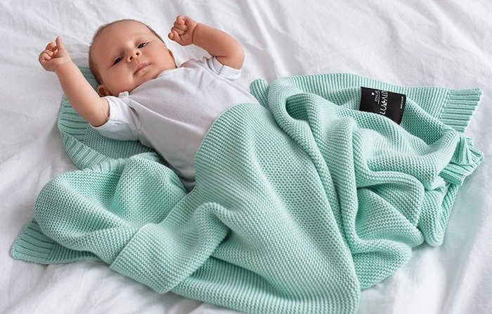 Bambusowy koc Delicious mint miętowy LL0393-Lullalove, kocyki dla dzieci