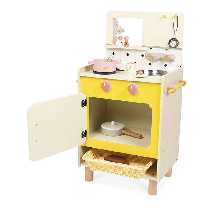 Kuchnia drewniana dla dzieci z 10 akcesoriami Shiny Grandma Janod J06641