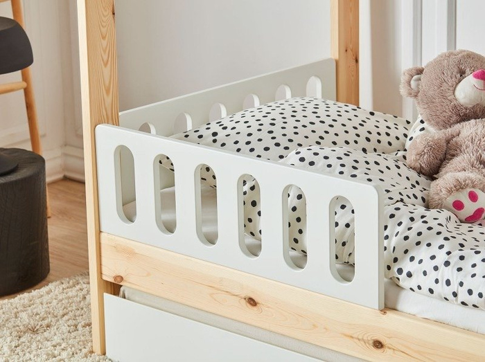 Biała Barierka Modern 2 sztuki 200x90 Pinio Łóżka Domki