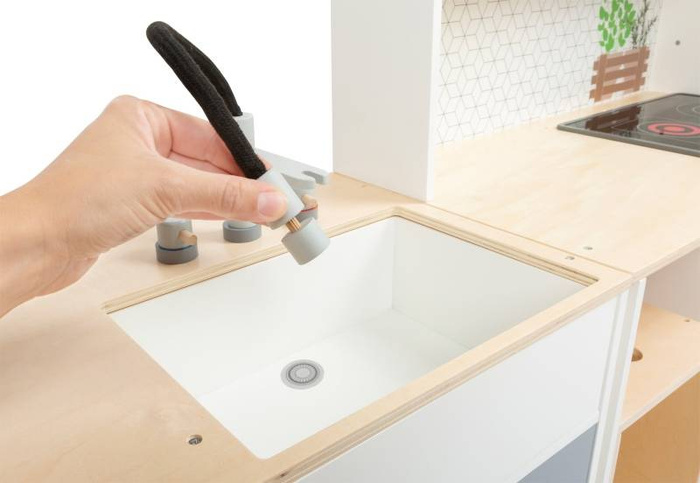 Drewniana kuchnia dla dzieci z pralką Moduły XL 11464-Small Foot, zabawki kuchenne