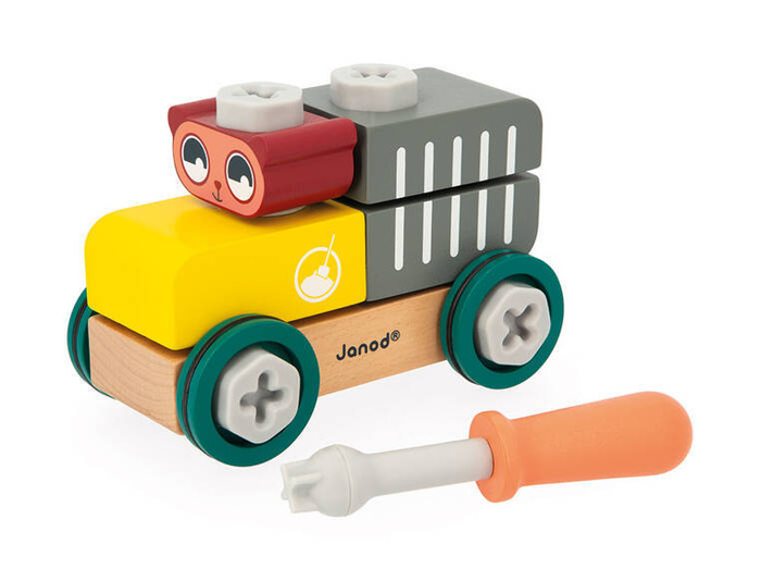 Samochód do składania Drewniana cysterna Miś Brico Kids Janod J06458