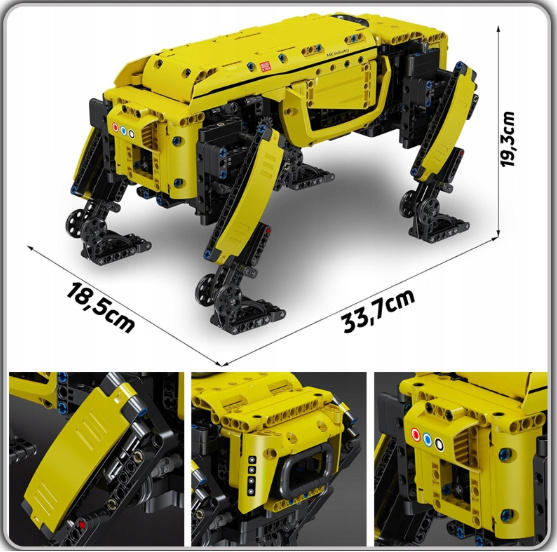 Klocki konstrukcyjne Mould King 15075S Robot Pies Boston Dog zdalnie sterowany Model budowlany 921 elementów