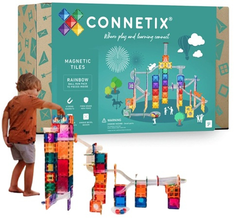 Kulodrom klocki magnetyczne Rainbow Ball Run Pack 92 el. Connetix 00092-BR