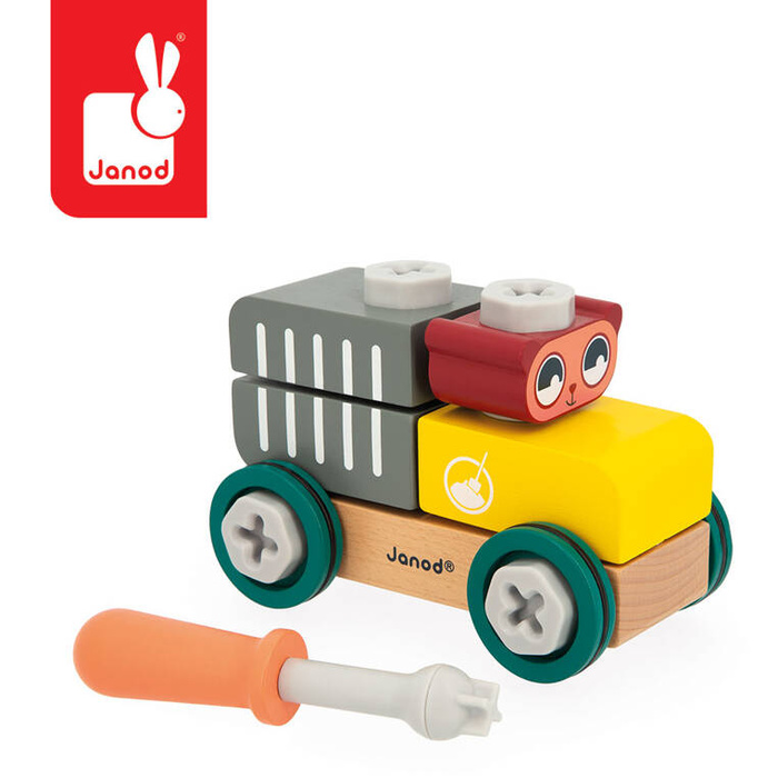 Samochód do składania Drewniana cysterna Miś Brico Kids Janod J06458