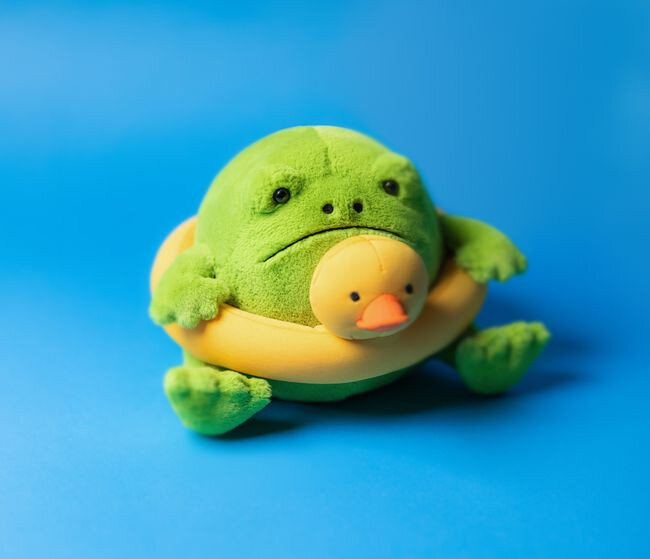 Deszczowa Żaba Ricky z Kaczuszką do Pływania 18 cm Jellycat maskotki