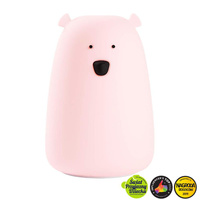 Lampka nocna silikonowa Miś Duży różowa Rabbit & Friends 520065P Lampki nocne dla dzieci