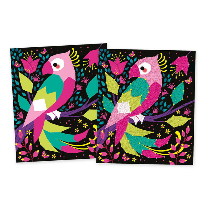 Zestaw kreatywny Przeplatanka 3D String art Zwierzęta dżungli 300 elementów Janod J07970