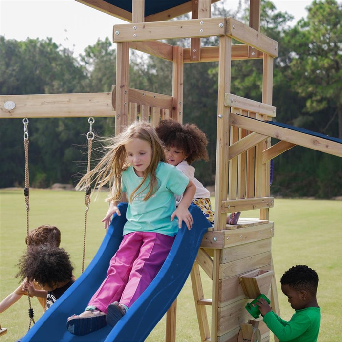 Wielofunkcyjny drewniany Plac Zabaw Malik AXI A030.502.00 Huśtawki Zjeżdżalnia Wieża Piaskownica do zabawy dla dzieci