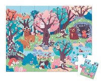 Świecące puzzle z mini-lampką UV Las 24 elementy 3+ Janod J02653