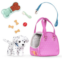 Piesek dalmatyńczyk w torebce Hop in Dog Carrier Our Generation BD35181Z