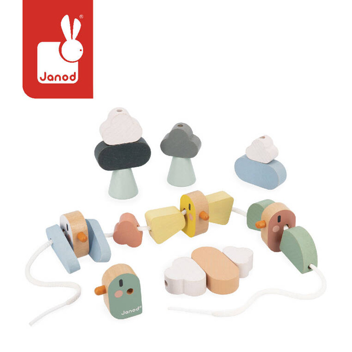 Nawlekanka z drewnianymi ptaszkami Sweet Cocoon J04050 Janod