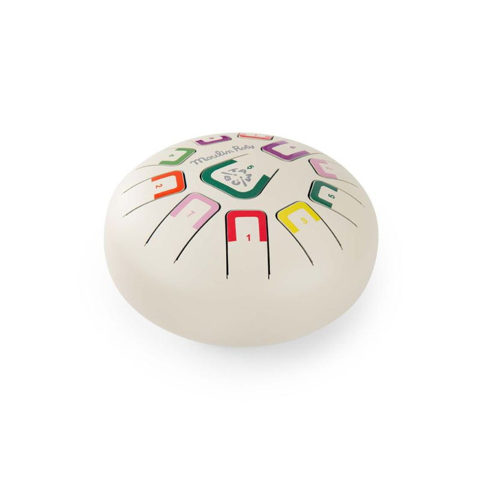 Bębenek językowy duży biały APRES LA PLUIE Moulin Roty 715129 instrumenty dla dzieci