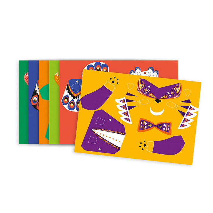 Zestaw kreatywny Przestrzenne kartki pop-up 3D Zwierzęta 6+ J07987-Janod, zestaw artystyczny