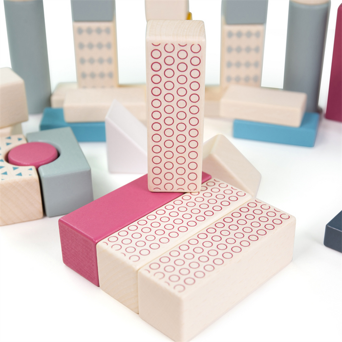 Kolorowe drewniane klocki 34044-Bigjigs Toys, drewniane klocki dla dzieci