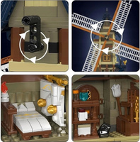 Wiatrak kreatywny Zestaw klocków do budowy Mould King 10060 Średniowieczna Europa 1584 szt.