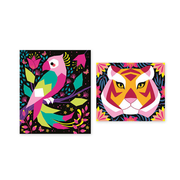 Zestaw kreatywny Przeplatanka 3D String art Zwierzęta dżungli 300 elementów Janod J07970