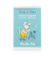 Bębenek językowy duży jasnoniebieski PUCE & PILOU Moulin Roty 684078 instrumenty dla dzieci