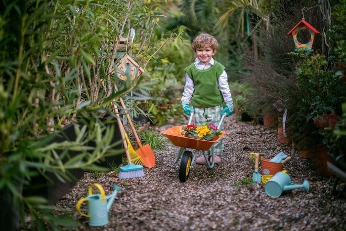 Mały ogrodnik Metalowe wiaderko pomarańczowe kolekcja J03188-Janod, akcesoria do ogrodu