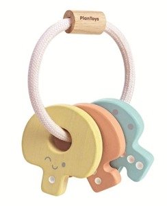Pastelowa grzechotka Klucze Buźki, PLTO-5251-Plan Toys, zabawki dla niemowląt