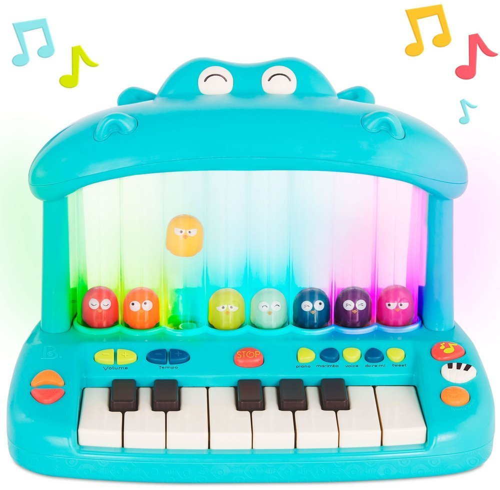 Hippo Pop Play Piano Keyboard ze skaczącymi ptaszkami LB1650Z, B.Toys