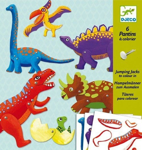 Dinozaury - zestaw artystyczny, DJ09680-Djeco, zabawki kreatywne, zabawki z tektury