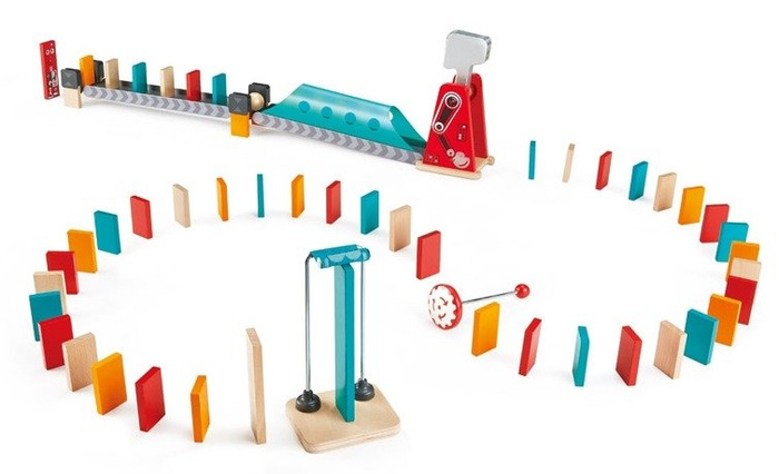Domino dla dzieci Potężny Młot E1056-Hape, gry drewniane domina