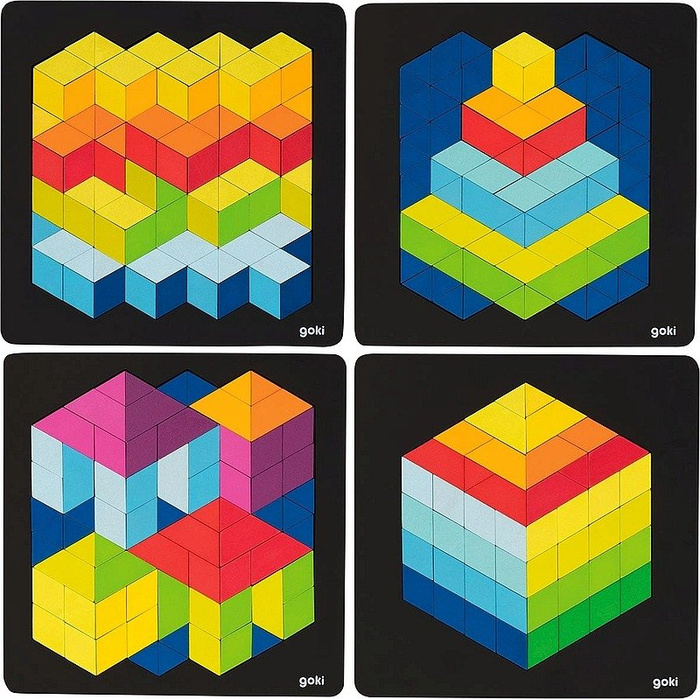 Drewniane układanki dla dzieci Neo kształty 57691- Goki, puzzle do układania