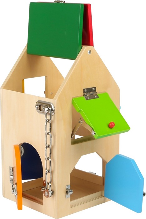 Drewniany dom "Pod kluczem" 4432 Small foot design, zabawki rozwojowe