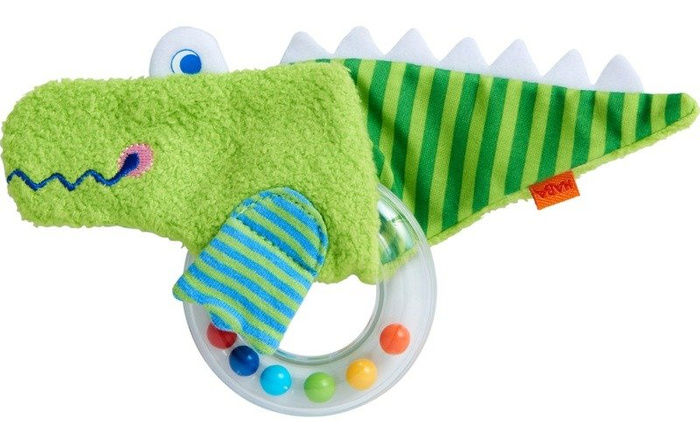Gryzak i grzechotka dla dzieci 2w1 Krokodyl Odon HB305551-Haba, zabawki dla niemowląt