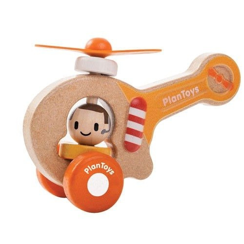 Helikopter drewniany "Straż", PLTO-5685-Plan Toys, pojazdy dla dzieci