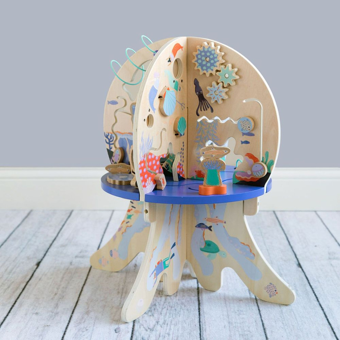 Kostka edukacyjna Przygoda w morskich głębinach 159110-Manhattan Toy, zabawki drewniane