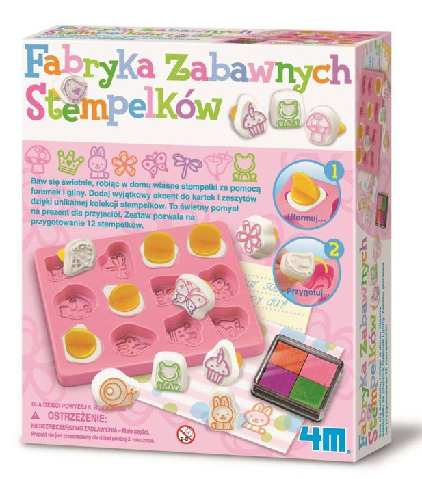 Odlewy gipsowe stempelki 4614-4M, zestaw kreatywny dla dziewczynek chłopców