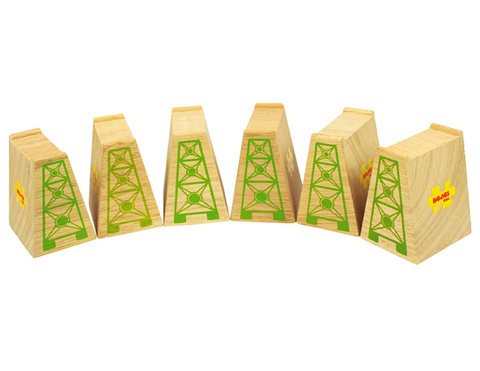 Podpórki pod tory do kolejki Świat kolei BJT053-Bigjigs Rail, zestawy drewniane