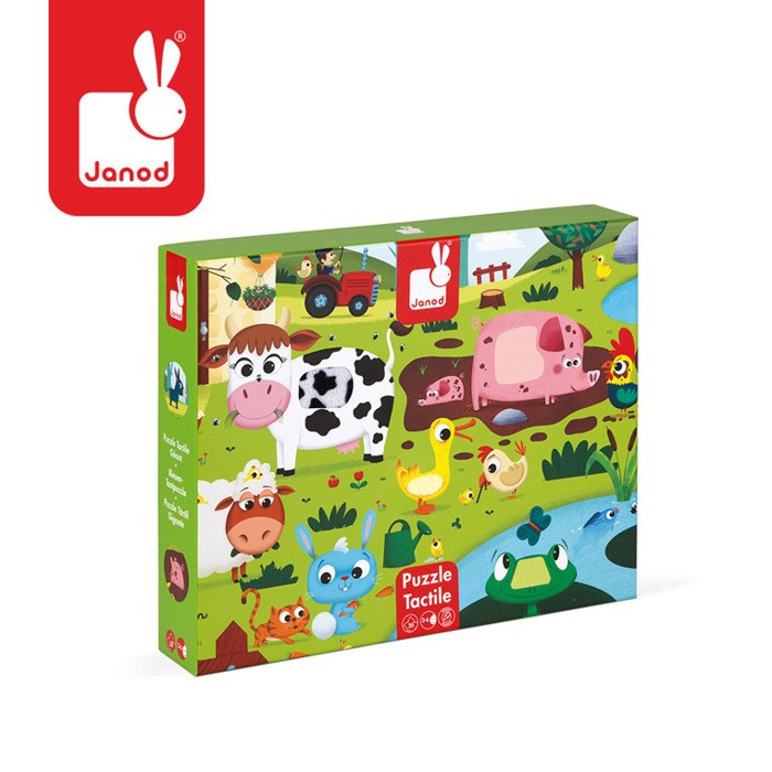 Puzzle dla dzieci wesoła farma J02772-Janod, układanka edukacyjna