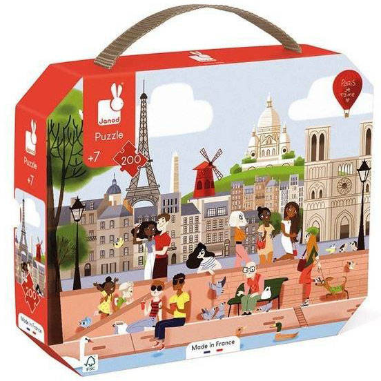 Puzzle w walizce Paryż 200 elementów 7+ Made in France Janod J02612