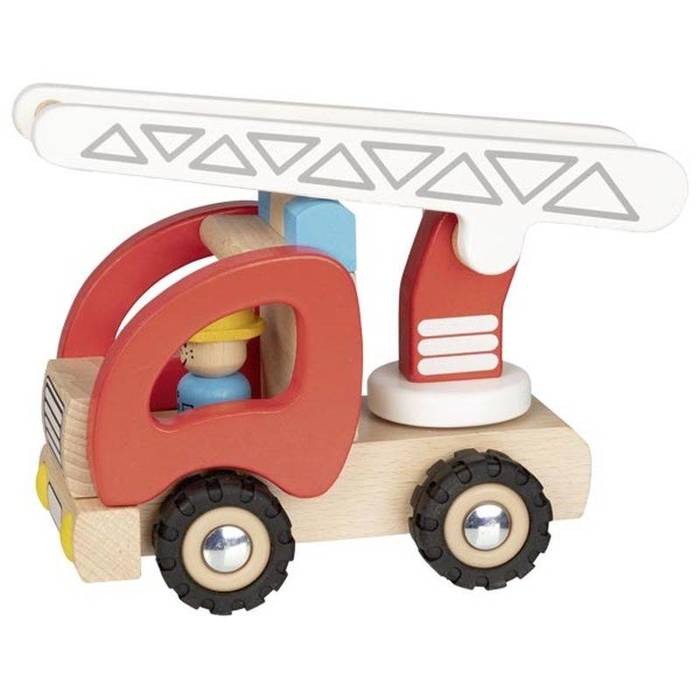 Wóz strażacki z drabiną 55789-Goki, samochody drewniane