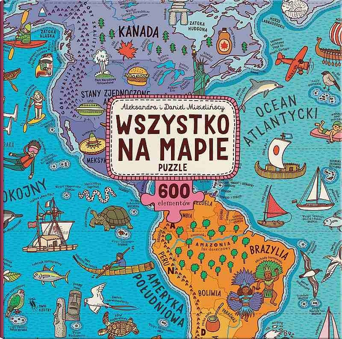 Wszystko na mapie. Puzzle Wydawnictwo Dwie Siostry, książki dla dzieci