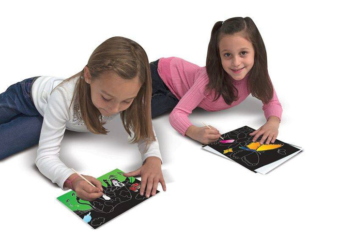Zdrapka Scratch Art Motyle i Kwiaty zeszyt do wydrapywania 15956-Melissa & Doug, zestawy artystyczne
